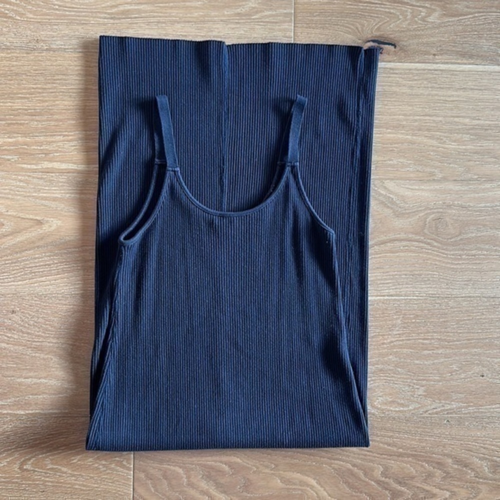 Vince Cami Ribbed Black Dress